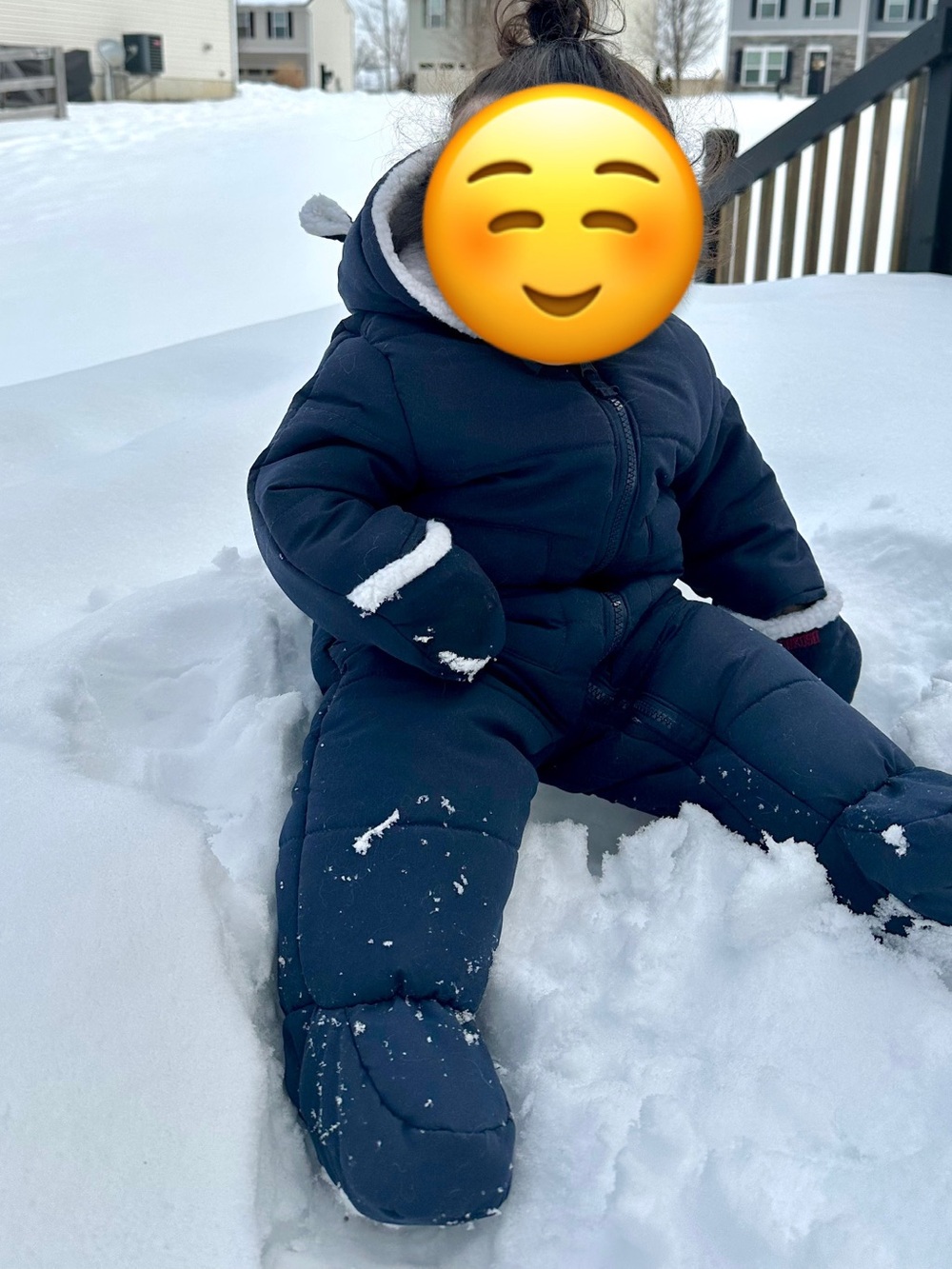 OshKosh B'gosh Navy Blue Mittens with White Trim